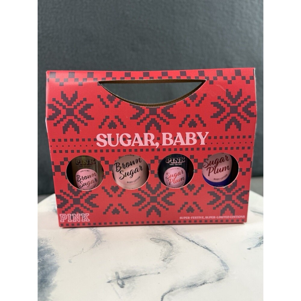Victorias Secret PINK Sugar Baby Gift Set Body Lotion & Fragrance Mist 4 Pc New